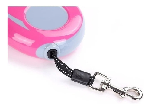 Imagem 2 de 6 de Guia De Passeio Retrátil Pet Cachorro 3 Mts Rosa Tensão 20kg