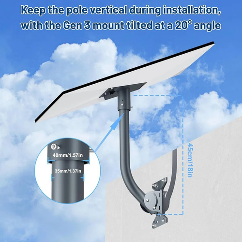 Soporte Mástil Para Antena Starlink V4+kit Instalación /5111
