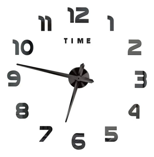 Reloj De Pared 3d Grande Números Negros