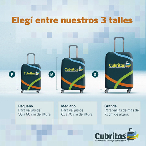 Funda Cubre Maleta Cubritas Tamaño Mediano Diseños Variados