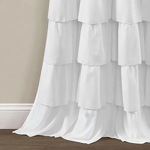 Decoración Exuberante, Cortina De Ventana Con Volantes Blanc