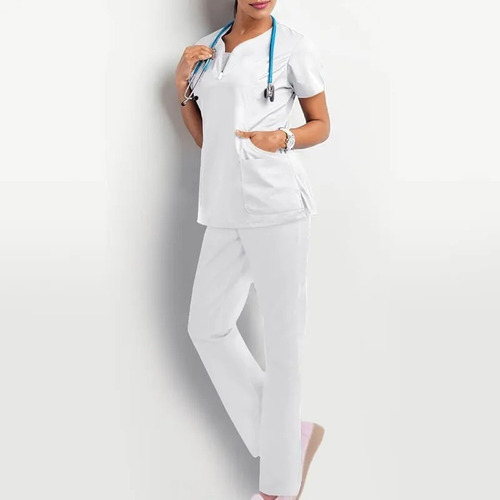 Bata Elástica De Enfermera Cirujana Conjunto Uniforme Médico