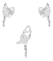 Comprar Conjunto Bailarina En Plata 925 Caravanas Aros + Dije Danza