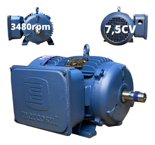 Motor Elétrico 7,5cv Monofásico Alta Rotação Faixa De Tensão