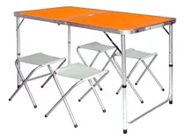 Comprar Mesa Plegable Sillas Aluminio Portatil Maleta Marron Camping