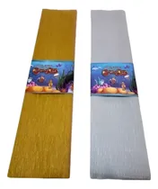 Comprar Papel Crepe Metalizado Oro Plata Opaco 50x100 Cm X5 Unidades