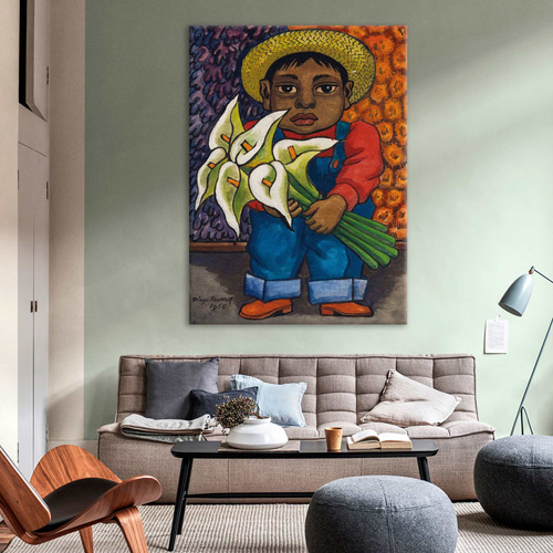 Cuadro Diego Rivera Niño Con Alcatraces Arte Mexicano 140 Cm