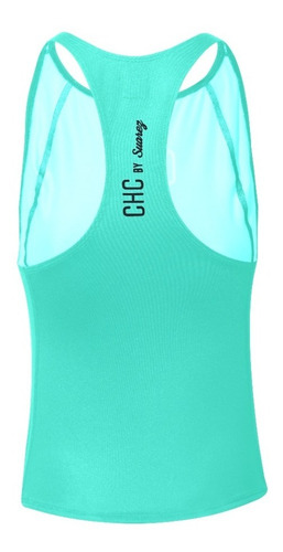 Imagen 2 de 5 de Camiseta Deportiva Mujer Dama Singlet Chc Menta By Suarez