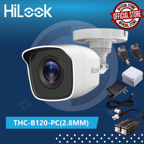 Cámara Hilook Tipo Bala Plástica 2mp Thc-b120-pc + Acces