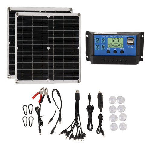 Kit De Paneles Solares 50w Panel Solar 60a Controlador De Ca