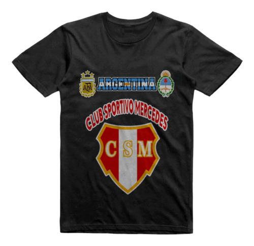 Remera Infantil Negra Club Sportivo Mercedes San Luis