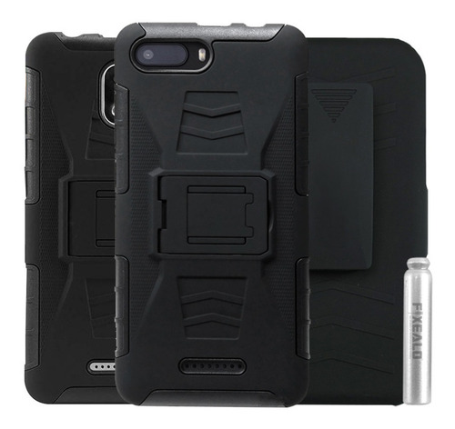 Funda Case Lanix + Mica Completa Uso Rudo Protector Con Clip