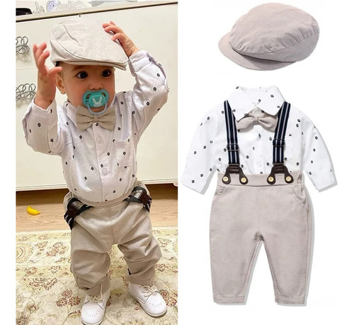 Traje De Bebé De Fiesta Mini-mi Modelo Camilo Beige