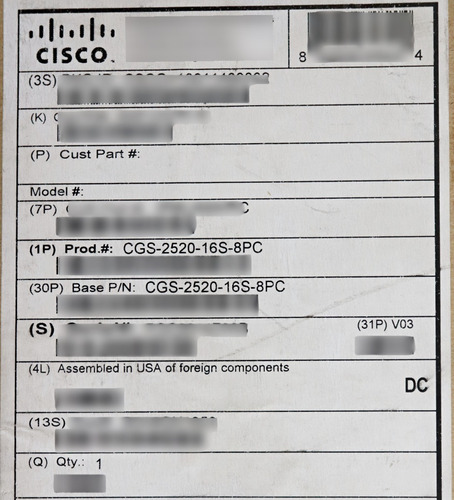 Switch Cisco Cgs-2520-16s-8pc Nuevo