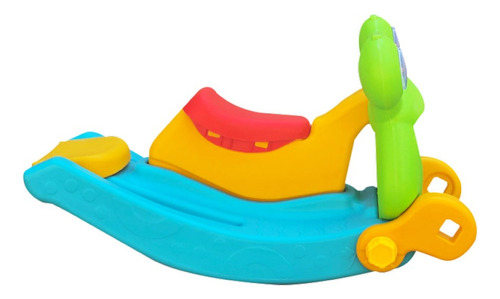 Mecedora Infantil 2 En 1 Balancín Resbaladilla Rana Color Verde Rana Mecedora