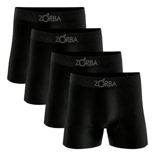 Kit 4 Cuecas Boxer Zorba Algodão Sem Costura Toque Fresco