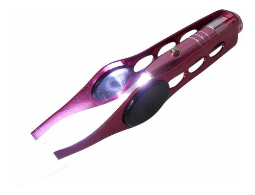 Pinza Con Luz Led- En Color Rosa Con Gris