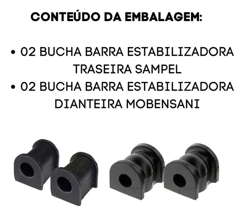 Kit 4 Bieletas Bucha Dianteira + Traseira Fusion 2.5 3.0 09