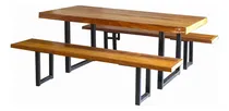 Comprar Conjunto Mesa De Jantar 2 M Com 2 Bancos Em Madeira Demolição MHM Móveis Brasil