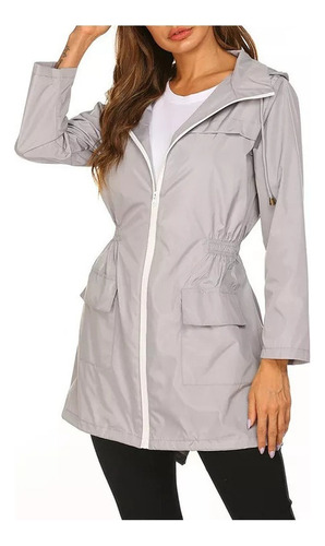 Chaqueta Impermeable Para Mujer Cortavientos De Malla De Doble Capa