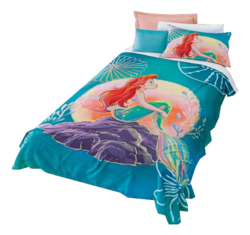 Cobertor Disney Suave Cobija Sirenita Mermaid Matrimonial