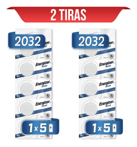 2 Tiras Pila Energizer 2032 X 5 Und