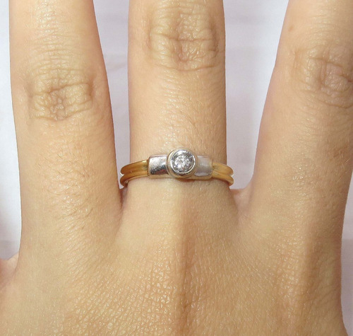 Promoção Pocao2005- Anel Ouro 18k 750 Solitário Diamante 301