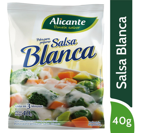 Alicante Salsa Blanca Para Preparar Lista En 3 Minutos X40 G