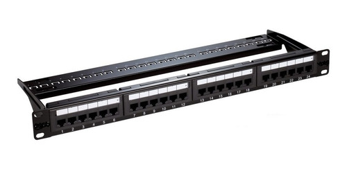 Patch Panel Pachera 24 Puertos Cat-5e Con Soporte Trasero