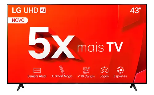 Smart Tv De 43 LG Tu801c 43tu801c0sa Com Tela Led 4k - Preto
