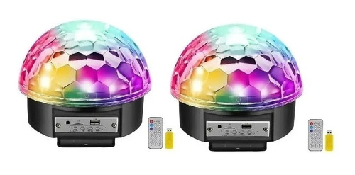 Pack X2 Magic Disco Rítmica/bola De Luces  Con Puerto Usb