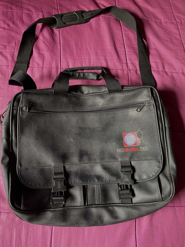 Maletin Portafolio Morral Negra Con Bolsillos - Poco Uso