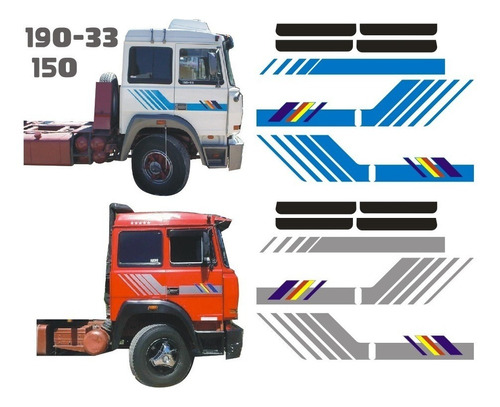 Kit Franjas Calcos Laterales Fiat Iveco 190-33 150 Oracal 