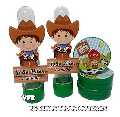 Kit Personalizado Fazendinha E Etc Tubete 3d+latinha 60un