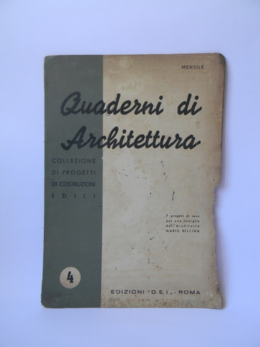 Quaderni Di Architettura Mario Bellina Planos Roma 1946