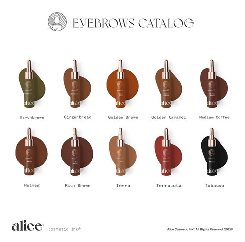 Pigmentos Microblading Alice Cosmetic 25 Tonos Cejas 15ml Color Dark Chocolate