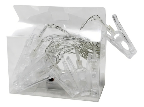 Luces Navideñas Led Pinzas Luminosas Blanco Calido 3.6m