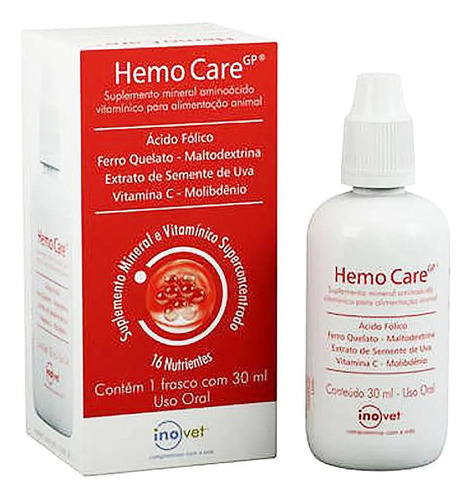 Hemo Care Suplemento Mineral Vitamínico Para Animais