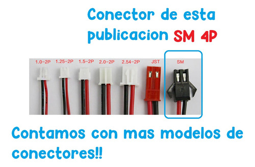 Batería Rifle Pistola Hidrogel 800mah 7.4v 4 Pines Sm 4p Rcv