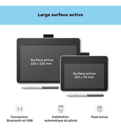 Tableta Wacom One Ctc6110wlw0a Con Lápiz Y Bluetooth