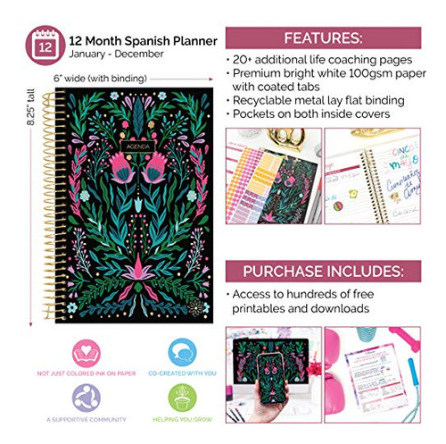 Bloom Daily Planners Día Del Año Calendario Español Sin Fech