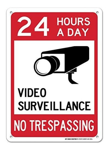 Video Vigilancia Las 24 Horas Del Signo Del Día - 14  X 10  