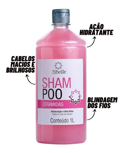 Kit Shampoo + Condi Ceramidas 1l Zibelle Maciez E Suavidade