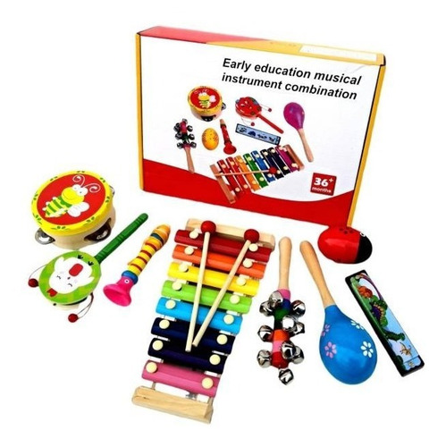Set De 8 Instrumentos Musicales Juguete De Madera Montessori