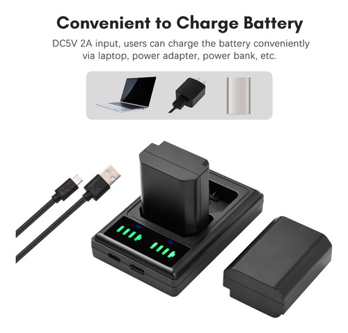 Batería De Cargador Con Indicadores De 2280 Mah Np-fz100.cha