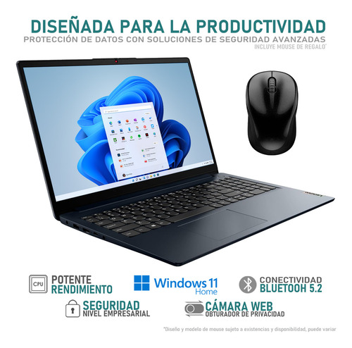 Laptop Lenovo Ideapad 1 Intel Core I5 24gb Ram 256gb Ssd Windows 11 Home Mouse Dxt