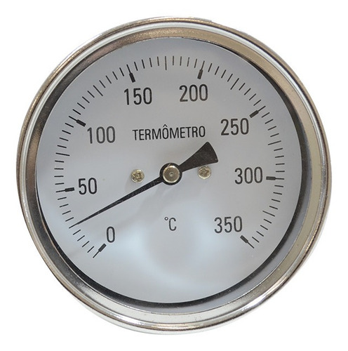 Termômetro Analógico Inox Haste 20cm Temperatura 0 A 350ºc