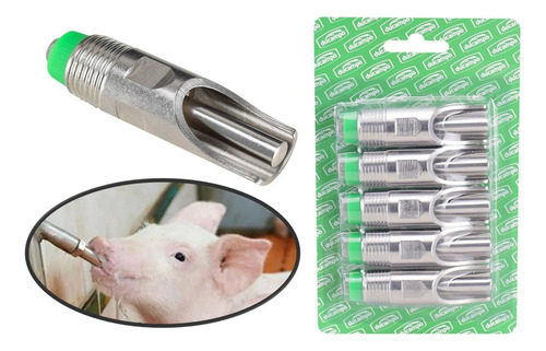 10 Un Bebedouro Suíno Adulto Chupeta Terminação Inox 2