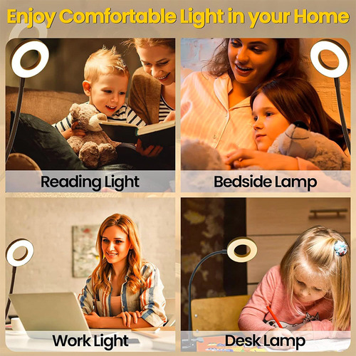 Lámpara De Escritorio Led Con Clip De Protección Ocular Con