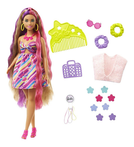 Barbie Totally Hair - Muñeca Con Temática De Flores Hcm89